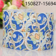 50 yards 7/8 " 22 mm Japanese blue flower grosgrain ribbon tape clothing  faccessories free shipping 2024 - buy cheap