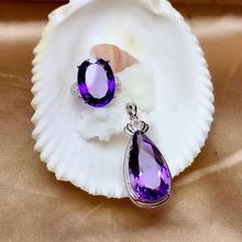 shilovem 925 sterling silver Piezoelectricity amethyst Rings pendants fine Jewelry send necklace new wedding plant mtzj1318z1325 2024 - buy cheap