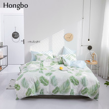 Hongbo Spring Leaves Series Sheet Pillowcase Quilt Cover Set 100% Cotton Bedding Sets 2024 - buy cheap