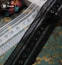 15yards/lot Width 8cm black/white Elastic Lace Fabric,DIY Garment Accessories,Sewing Swiss Trim Wedding Lace RS1870 2024 - buy cheap