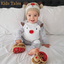 Lindas roupas de natal para bebês, meninos e meninas, conjunto de roupas estampadas de manga longa para recém-nascidos, conjunto infantil pt071 2024 - compre barato