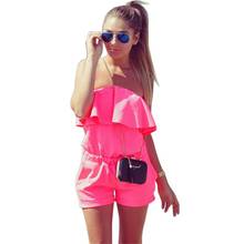 Dresses Womens Beach 2018 Summer Women Fashion Casual Ruffles Strapless Waist Tightening Candy Color Womens Dress 2024 - buy cheap