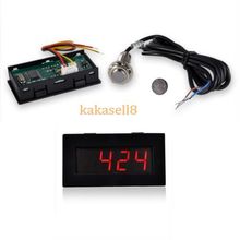 Red LED Tachometer RPM Speed Meter + Hall Proximity Switch Sensor NPN 2024 - купить недорого