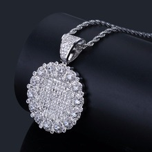 Hip Hop Rapper Micro Pave AAA+ CZ Stone Ice Out Big Bling Round Sunflower Pendants Necklace Men Jewelry 2024 - buy cheap