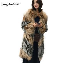 Ftangaiur 2021 Winter Women Import Fox Fur Coat Turn-Down Collar Gradiend Causal Fox Coats Women Real Medium Fox Fur Coats 2024 - buy cheap
