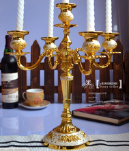 Роскошный Металлический Подсвечник farolillos с 5 рукоятками, золотые подсвечники для свадьбы, украшения дома, ZT2028b 2024 - купить недорого