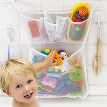 High Quality Bathroom Shower Toy Infant Tub Toys Baby Bath Net Suction Storage Folding Hanging Mesh Bag Eco-Friendly 2024 - buy cheap