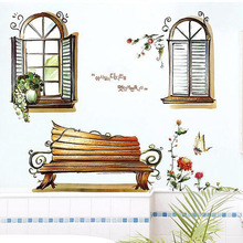3D Windows Pastoral Style Wall Stickers For Living Room Sofa Home Decoration Creative Stickers 2024 - buy cheap