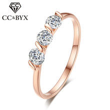 CC Jewelry-anillo de compromiso romántico para mujer, sortija Simple, Color oro rosa, CZ, DE NOVIA casamiento, Anello CC1032 2024 - compra barato