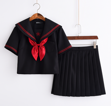 Women Dress Set Japan JK Preppy Style High School Student Uniform Girls Bow Tie Sailor Collar Embroidered Costumes Black 2024 - buy cheap