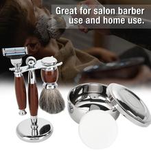Conjunto de barbear para homens, tigela de sabão segura com escova 2024 - compre barato