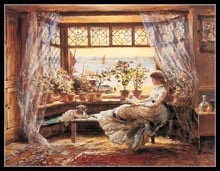 Needlework for embroidery DIY DMC High Quality - Counted Cross Stitch Kits 14 ct Oil painting - Reading by the Window 2024 - buy cheap