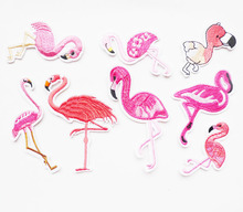 Bird Animals Embroidery Iron On Patches For Clothing DIY Flamingo Stripes Kids Garment Jeans Stickers Applique Embroidered Badge 2024 - buy cheap