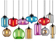 12 Shapes Colorful Led Pendant Lights Postmodern Glass Lamp luminaire plafonnier suspension Hanglamp AC110-240V E27 Edison bulb 2024 - buy cheap