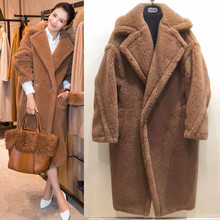 2020 Winter Women High Quality Lamb Fur Faux Fur Coats Turn-Down Collar Long Thick Warm Fur Coat Outerwear Plus Size Streetwear 2024 - buy cheap