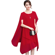 2019 Summer Chiffon Dress Women Loose Sun protection Cape Cloak Dresses Plus size 5XL Fashion Female Elegant Irregular Dresses 2024 - buy cheap