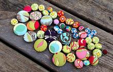200pcs handmade Cotton Fabric Covered Buttons - flat backs 10mm-25mm, assorted colors patterns and sizes D25 2024 - buy cheap