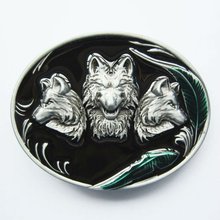 Wholesale Retail Western Triple Wolves Belt Buckle Police Factory Direct Fast Delivery Free Shipping 2024 - buy cheap