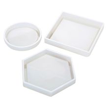 Molde de silicone "faça você mesmo copo almofada de copo, moldes artesanais de resina epóxi forma geométrica hexagonal redonda quadrado 2024 - compre barato