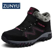 ZUNYU New Women Snow Boots Winter Ankle Ankleots Boots Warm Plush Platform Boots Fashion Female Wedge Shoes Snow Waterproof Boot 2024 - buy cheap