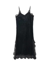 Bella Philosophy Women Sexy Lace Patchwork Spaghetti Strap Velvet Dress V Neck Club Dress 2024 - buy cheap