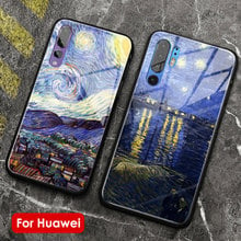 Vincent Van Gogh Gallery soft silicone phone case tempered glass For Huawei Honor 8x V 9 10 mate 10 20 P20 P30 lite pro nova 3i 2024 - buy cheap