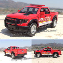 1:46 Scale Diecast US Police & Fire Fighter Car Model For Ford F-150 SVT Raptor Pickup Collection Pull Back Alloy Metal Toys 2024 - buy cheap