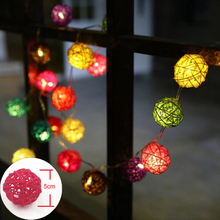 Luzes de led para festas, 5m, 20 esferas de vime, 10m, 38 lâmpadas coloridas, para natal, casamento 2024 - compre barato