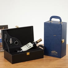 Caixa de couro em preto, marrom com conjunto de vinho, conjunto de coquetel, vinho tinto duplo, embalagem de presente de alta qualidade, embalagem para ano novo, natal 2024 - compre barato