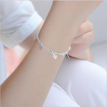 Everoyal Trendy Female Clover Double Layer Anklets For Women Accessories Fashion Silver 925 Bracelet Girl Bride Wedding Jewelry 2024 - buy cheap