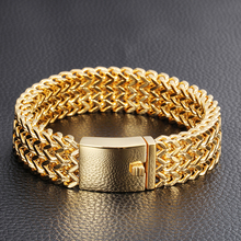TrustyLan-pulsera de acero inoxidable para hombre, brazalete de Regalos de joyería, Color dorado, nuevo 2024 - compra barato
