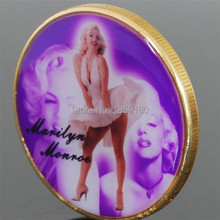 2016 Gifts Forever Hollywood Movie Superstar 85th Annivesary Marilyn Monroe Commemorative Coins Gold Plated,10pcs/lot free ship 2024 - buy cheap