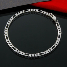 Дропшиппинг 4 мм Фигаро женский ювелирный браслет, 925 ювелирные изделия посеребренные браслеты и браслеты, заводская цена браслеты для женщин 2024 - купить недорого