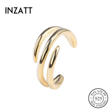 Inzatt real 925 prata esterlina clássico minimalista geométrica clipe brincos para festa feminina irregular linhas jóias finas 1 peça 2024 - compre barato