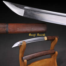 Handmade Full Tang Japanese Short Sword Damascus Folded Steel Real Samurai Tanto Katana Sharp Edge Hard Wooden Saya 2024 - buy cheap