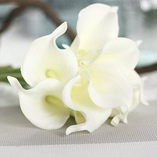 Calla Flores Artificiais Branco PU Real Toque de Látex Realista handholded Buquês de Flores Do Casamento do Lírio de Calla Flor Artificial 2024 - compre barato