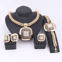 Conjunto de joias com pérolas de moda africana, conjunto de joias com pérolas prateadas, cores douradas, quadradas, cristal nigeriano, bijuterias para casamento 2024 - compre barato