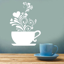 Art Tea Cup Breakfast Dinner Cookie Cake Coffee Kitchen Wall Sticker Vinyl Home Decor Decal Mural Self-adhesive Wallpaper 3302 2024 - buy cheap