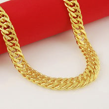 Массивное мужское ожерелье из желтого золота, цепочка с двойным панцирным плетением 55 см 2024 - купить недорого