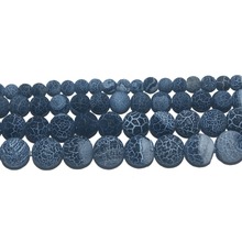 Atacado pedra redonda de ágata azul intemperada 6 8 10 12 mm tamanho de seleção para fazer joias material para colar pulseira faça você mesmo 2024 - compre barato