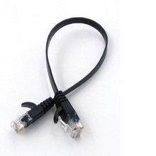 Pure copper wire CAT6 Flat UTP Ethernet Network Cable RJ45 Patch LAN cable black/white /blue color-15cm 2024 - купить недорого