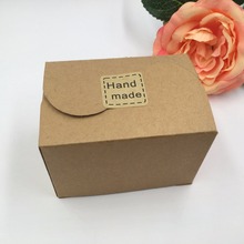 50 шт./лот 9*6*6 см крафт-бумага свадебные коробки для конфет DIY коробка для хранения партии/подарочные коробки с бесплатными наклейками 2024 - купить недорого