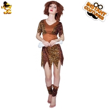 Adult  Leopard Print Costume Fancy Dress  Women Cavewoman Outfits Girls Halloween Cosplay Party Clothing 2024 - buy cheap