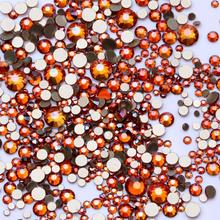 Amber Color Many Size Non Hotfix Gold Bottom Crystal Rhinestones Glass Glue On For Wedding Dresses DIY Nail Art Decorations 2024 - buy cheap