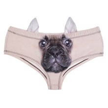 2017 New 3D Printed Animal French Bulldog Hipsters Panty Sexy Women's Panties With Ear lingerie crotchless panties 2024 - buy cheap