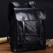 Luggage men's casual preppy backpack style retro fashion female student backpacks PU leather travel bags boys travel school bag 2024 - buy cheap