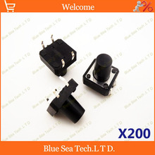 200 pcs 12*12*11mm Round Tactile Push Button Switch/Micro switch,12X12X11MM DIP button switch black 2024 - buy cheap
