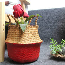 laundry basket straw Storage baskets seagrass wicker hanging flower basket organizer panier osier at home basket for toy 2024 - buy cheap