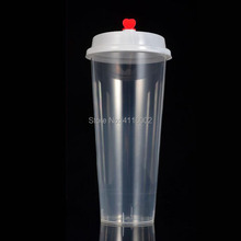 Tazas de plástico transparente desechable con tapa para bebidas frías y calientes, tazas de café, té lechoso, grueso, 700ml/24oz 2024 - compra barato