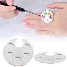 1pcs Mini Finger Nail Art Ring Paint Palette For Mixing pigment Easy to Get Stainless Steel Makeup Mixing Palette 2024 - buy cheap